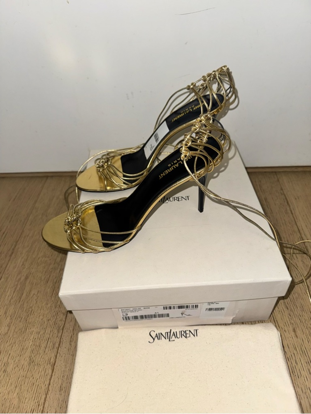 Saint Laurent Babylone Sandals in Metallic Leather 41 - Picture 5 of 8